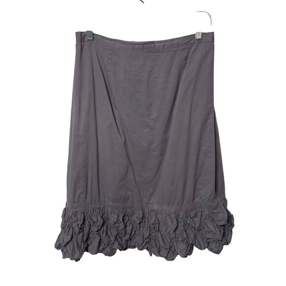 Tulip Clothing Women's Sz M Gray Knee Length Skirt Texture Ruffle Hem Whimsigoth - Picture 1 of 7